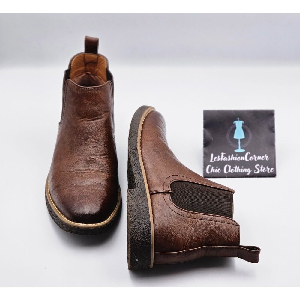 Deer Stags Men's Brown Vegan Leather Rockland Chelsea Boots Size 8M 2163 - Picture 11 of 16